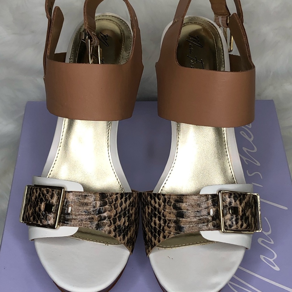 Marc Fisher Brown/White sandals size 9M